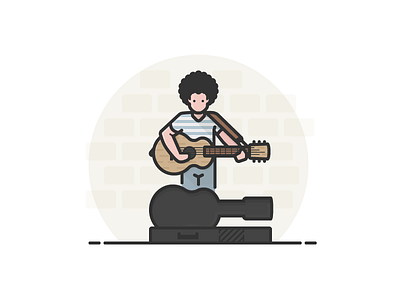 Street Musician with Guitar busker guitar musician street musician