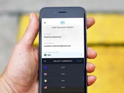 Payment Details app card design interface ios iphone mobile payment ui user interface