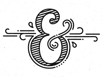 & ampersand illustration lettering line type typography