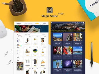 Magic Stone Freebie blog ecommerce free freebie mockup photoshop sketch ui ui kit
