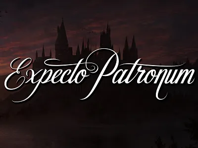 Expecto Patronum Script calligraphy hand lettering harry lettering logo logotype potter script spell
