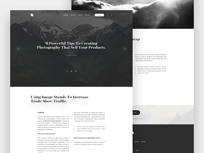 Square Minimalistic Blog Page app blog design flat landing material typography ui web website