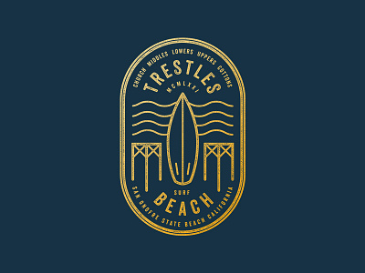Surf Trestles badge beach logo surf trestles typography