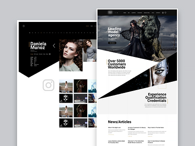 Model agency agency clean dark design home layout models modern sidenav slider ui ux