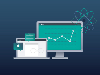 Big data and web tools big data collaboration data digital gradient icons laptop pc science software tools