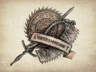 Saws and Sword apple pencil bloodborne gaming illustration sword