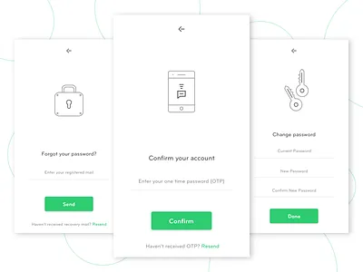 Assisting Screens application assist change forgot minimal otp password screens ui ux