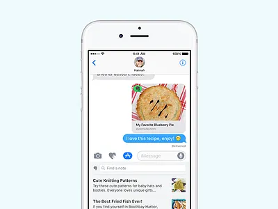 Evernote + iMessage! evernote imessage ios ios 10 messaging pie sharing