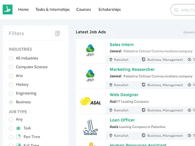Jobs Page hiring interns internships jobs recruiting students