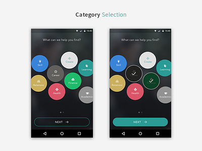Career Goals career app category clean latest neat new selecting items shikha steps ui ux
