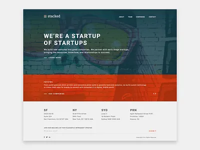 Stacked website - Home page contact corporate footer home portfolio web website