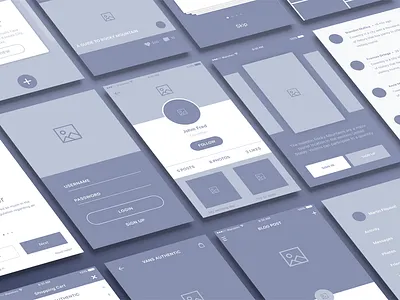 Wireframe Kit app design ios kit mobile wireframe