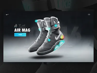 Nike Air Mag - Microsite Entry air mag back to the future compare interaction microsite motion nike power laces power lights shoes sneaker ui ux