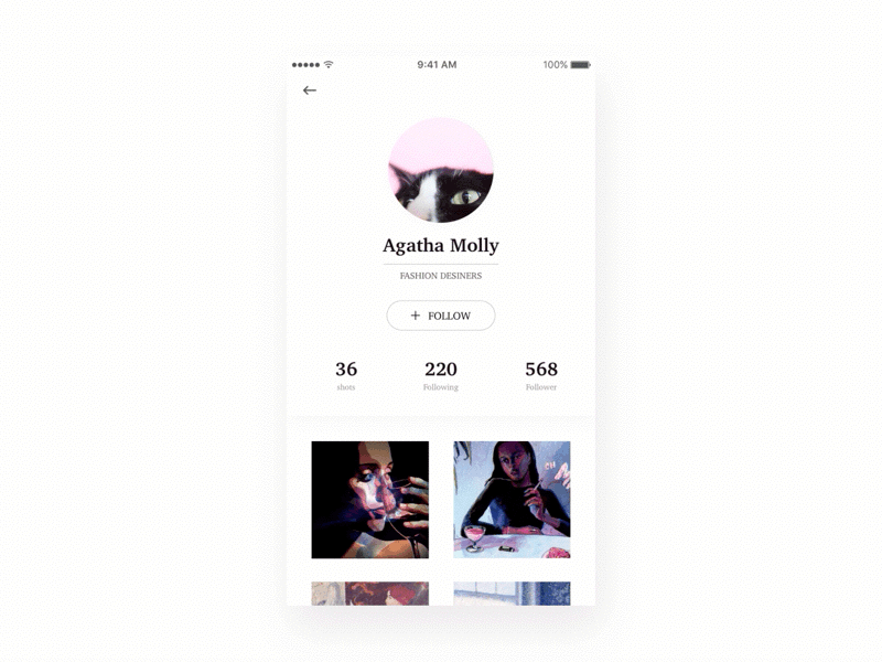 Profile Screen app clean dailyui ios mobile profile ui