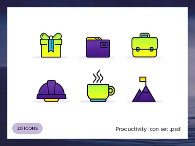 [Freebies] 20 Gradient Productivity Icons freebie gradient icon icons iconset photoshop productivity icons psd vector