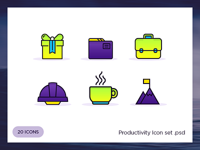 [Freebies] 20 Gradient Productivity Icons freebie gradient icon icons iconset photoshop productivity icons psd vector