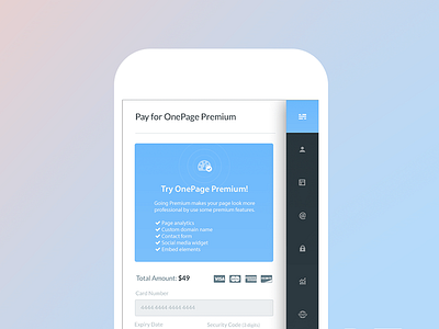 Onepage : Dashboard Design dashboard desktop graph menu shadow sidebar stats web