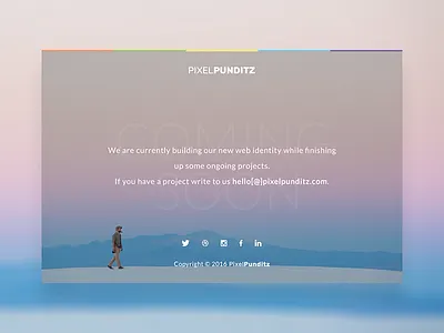 Coming Soon agency landing responsive ui ux web