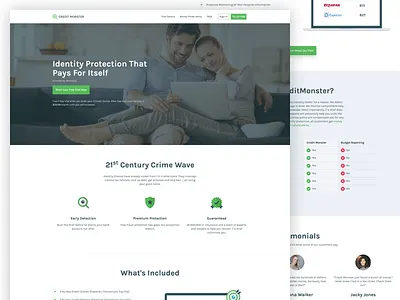 Credit Monster – Home credit crime css finance home html landing monster protection ux