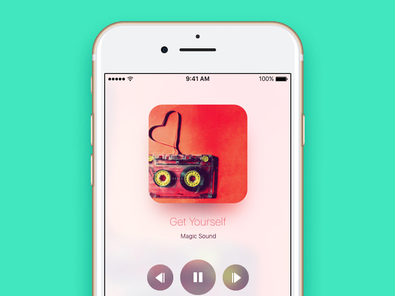 Playground animation app mobile music player prototype ui