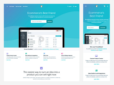 ThreadMeUp Homepage homepage landing page ui