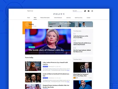 Politics Website Home Page america contact house illustration lines logo politics ui usa ux whitehouse
