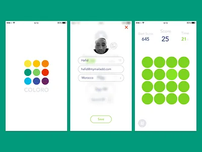 COLORO 'Color Game' color design logo sketch ui