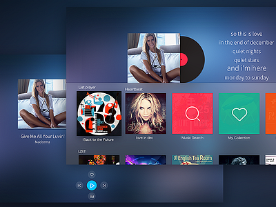 Tv Music blue music tv ui ux