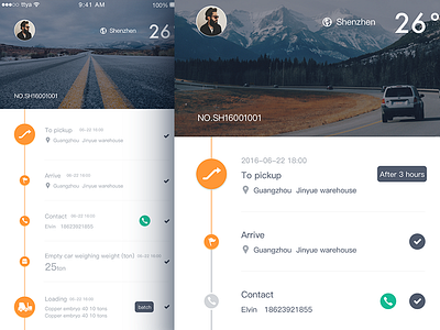 captain app_delivery app clean company design ios iphone timeline ui ux web website