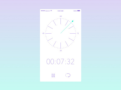Day 12 - Stopwatch UI 100daysofui android ios minimal stopwatch ui ux