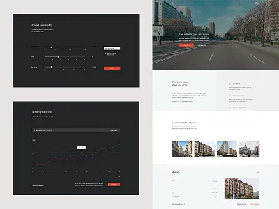 Real estate landing page calculator chart graph landing page profit real estate statistics stats ui