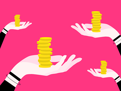 Negotiation color editorial feminine illustration vector