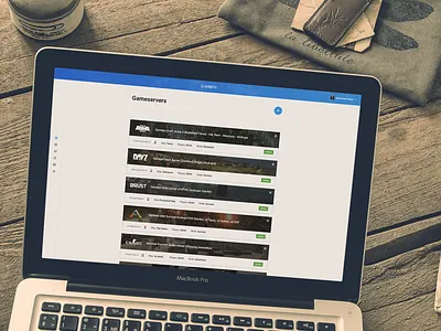 Gameye Games Gameservers admin dashboard games gaming icons list menu minimal statistics
