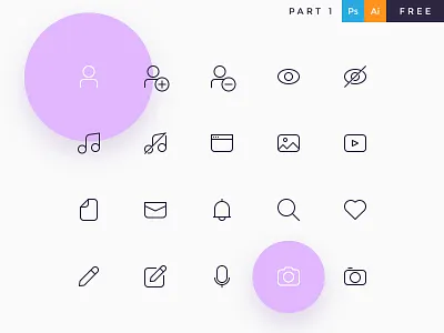 Davi Icons Free Kit - Part 1 download file free icons illustrator kit mail music photo photoshop settings user