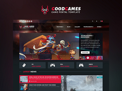 GoodGames - Store / Portal HTML Template blog ecommerce gallery game games gaming news portal store template themeforest tournament