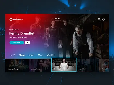 TV App - Daily UI #025 app challenge concept daily dailyui design movies music player tv ui ux