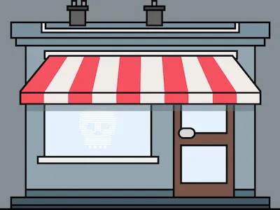 The Mortuary Office building door mortuary office pin stripe skull stripes window