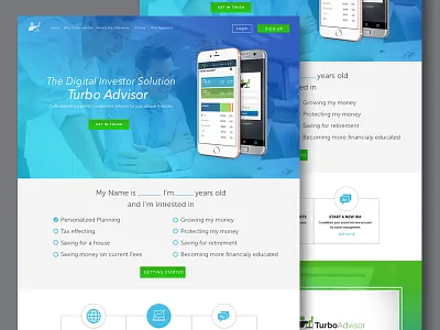 Turboadvisor Landing Page abstract design google html investment landing page mobile responsive template uiux webpage