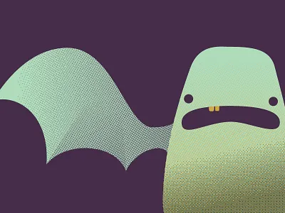 The Creature 3 color cbt creative brain time creature halftone illustration monster