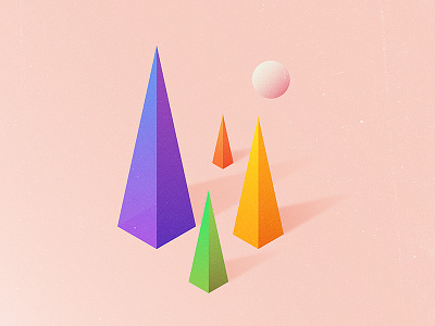 Simulation 3d abstract minimal moon product design shadow sun tree visual design wallpaper