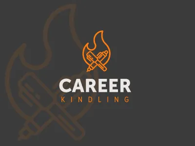 Logo for online courses for graduates fire flame icon kindling lineart logo mark pen pencil symbol