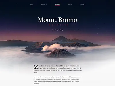 Stories blog flat layout minimal page post simple travel ui user interface ux website