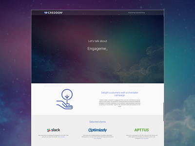 Creddon Landing Page charity marketing one page scroll website