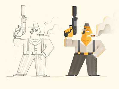 Tony Character 2d field fireart fireart studio flat illustration kill mafia montana texture
