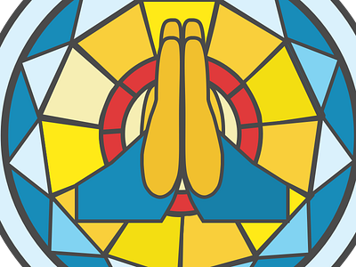 Rosette pray stained glass