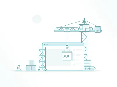 Work In Progress crane empty state illustration web work in progress