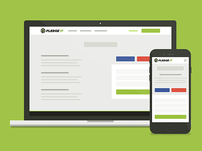 Toon-ed out PledgeIt app device green illustration pledge it responsive tour
