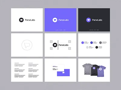 ParseLabs Brand Guide apparel black branding clothing guide identity mockup purple shirt