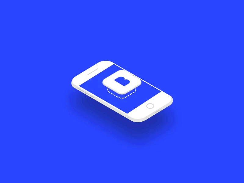 Isometric iPhone animation app blue brave charger icon iphone isometric lightning mobile motion phone