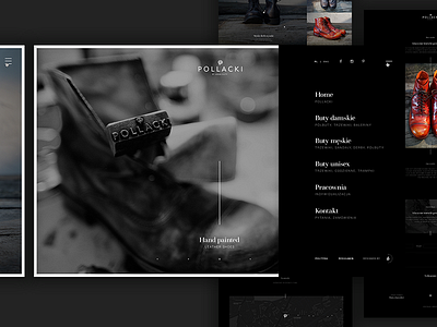 Pollacki dark hand made minimal portfolio shoes ui ux web webdesign website